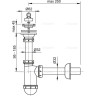 Сифон ALCAPLAST A411 для умывальника Ø32 с нержавеющей peшeткой Ø63