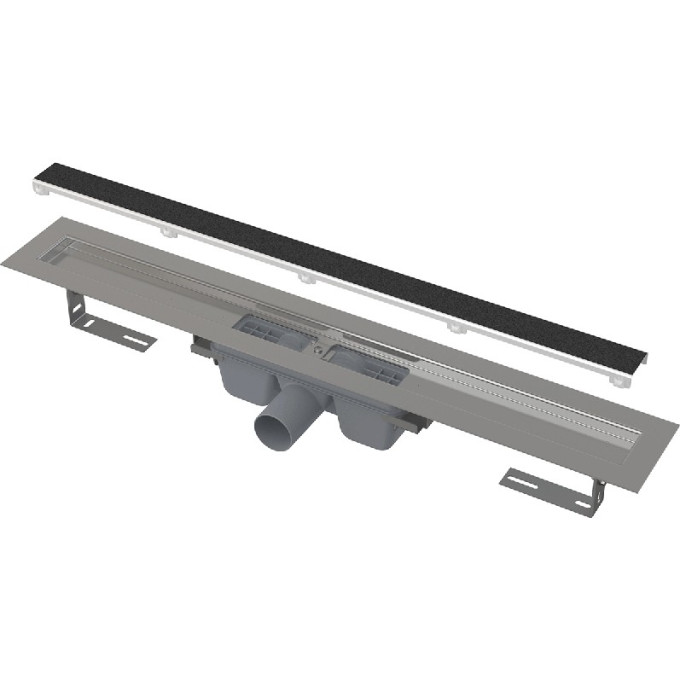 Водоотводящий желоб ALCAPLAST APZ15S-950 без порогов, с решеткой под кладку камня Marble, горизонтальный сток
